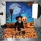 5x7ft Polyester Halloween Backdrop Moonlight Pumpkin Fallen Leaves Photography Background for Birthday Baby Shower Trick or Treat Party Decoration Banner Photo Studio Props